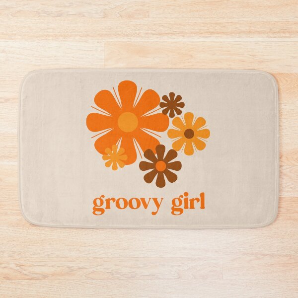 Item preview, Retro 70s Flowers Groovy Girl Vintage Orange and Brown designed and sold by kierkegaard.