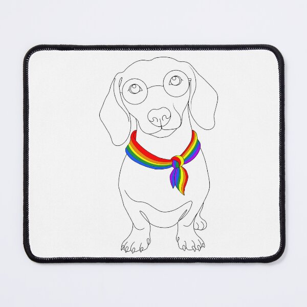 Item preview, Minimalist Dachshund with Glasses & Pride Bandana designed and sold by TrueColorAr.