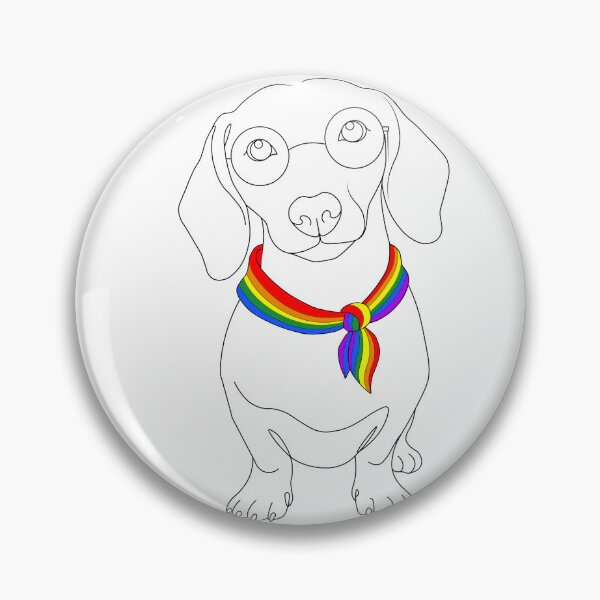 Item preview, Minimalist Dachshund with Glasses & Pride Bandana designed and sold by TrueColorAr.
