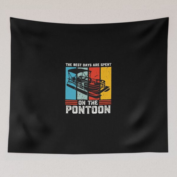 Item preview, Pontoon Boat Retro Stripes Best Days On Water designed and sold by vesthljaque.