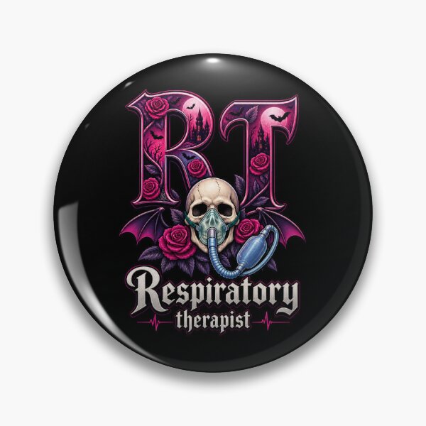 Item preview, Gothic RT Respiratory Therapist Typographic, Skull Oxygen Mask Rose Bat Wings Design, Dark Halloween Medical Gift for Respiratory Therapists designed and sold by ClinicalHubs.