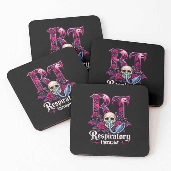 Item preview, Gothic RT Respiratory Therapist Typographic, Skull Oxygen Mask Rose Bat Wings Design, Dark Halloween Medical Gift for Respiratory Therapists designed and sold by ClinicalHubs.