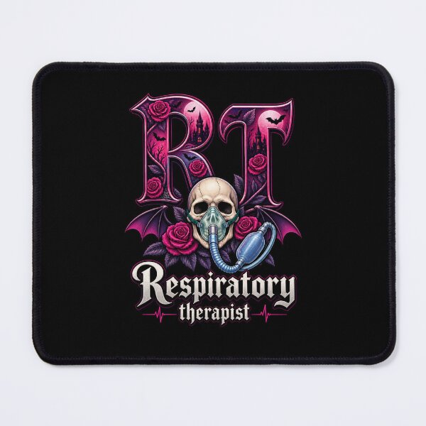 Item preview, Gothic RT Respiratory Therapist Typographic, Skull Oxygen Mask Rose Bat Wings Design, Dark Halloween Medical Gift for Respiratory Therapists designed and sold by ClinicalHubs.