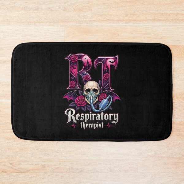 Item preview, Gothic RT Respiratory Therapist Typographic, Skull Oxygen Mask Rose Bat Wings Design, Dark Halloween Medical Gift for Respiratory Therapists designed and sold by ClinicalHubs.