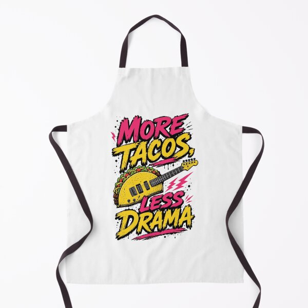 Item preview, More Tacos Less Drama Funny Rocker Musician Typography designed and sold by RAS-77.