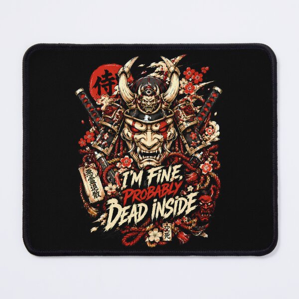 Item preview, Dead Inside Japanese Samurai Mask Metal Artwork designed and sold by Tong4130.