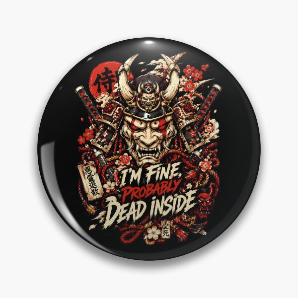 Item preview, Dead Inside Japanese Samurai Mask Metal Artwork designed and sold by Tong4130.
