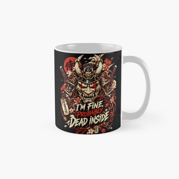 Item preview, Dead Inside Japanese Samurai Mask Metal Artwork designed and sold by Tong4130.