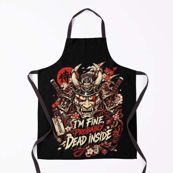 Item preview, Dead Inside Japanese Samurai Mask Metal Artwork designed and sold by Tong4130.