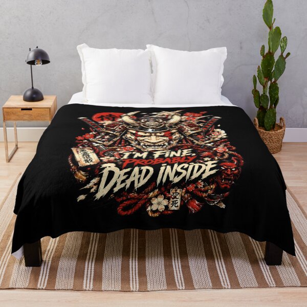 Item preview, Dead Inside Japanese Samurai Mask Metal Artwork designed and sold by Tong4130.