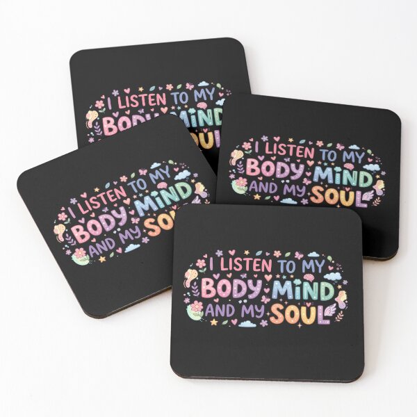 Item preview, I Listen To My Body Mind And My Soul - Floral Wellness Gift - self love affirmation designed and sold by MarJul.