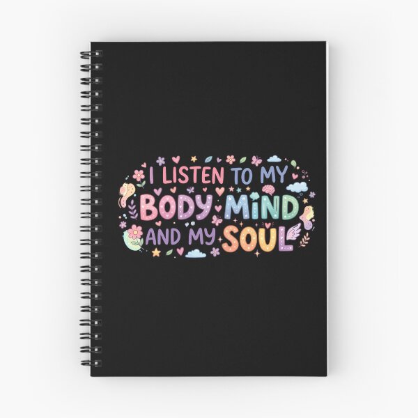 Item preview, I Listen To My Body Mind And My Soul - Floral Wellness Gift - self love affirmation designed and sold by MarJul.