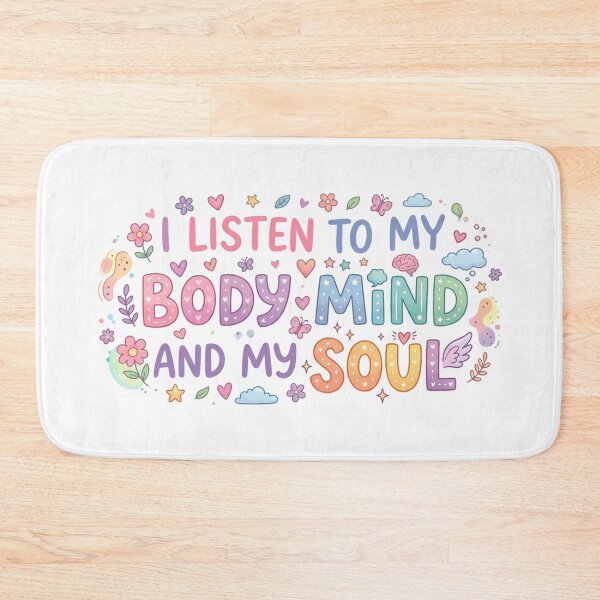 Item preview, I Listen To My Body Mind And My Soul - Floral Wellness Gift - self love affirmation designed and sold by MarJul.