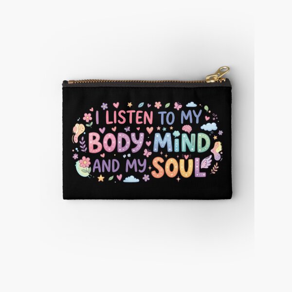 Item preview, I Listen To My Body Mind And My Soul - Floral Wellness Gift - self love affirmation designed and sold by MarJul.