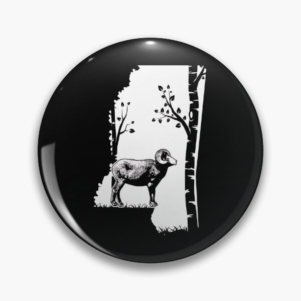 Item preview, Ram Sheep in Birch Forest State Outline Nature designed and sold by vesthljaque.