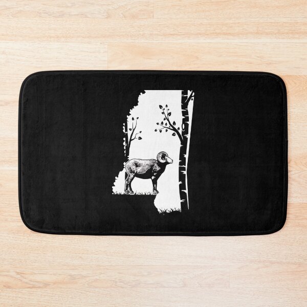 Item preview, Ram Sheep in Birch Forest State Outline Nature designed and sold by vesthljaque.