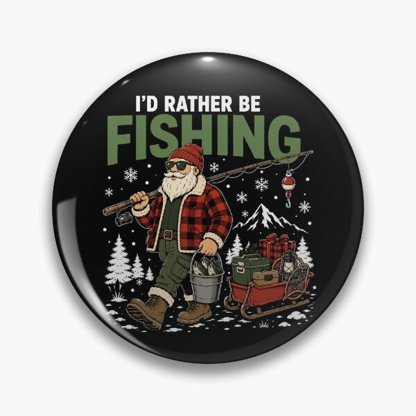 Item preview, I'd Rather Be Fishing Funny Christmas Santa Fishing designed and sold by mraihan.