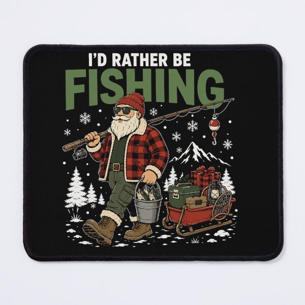 Item preview, I'd Rather Be Fishing Funny Christmas Santa Fishing designed and sold by mraihan.