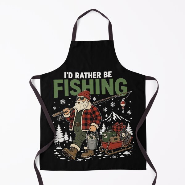 Item preview, I'd Rather Be Fishing Funny Christmas Santa Fishing designed and sold by mraihan.