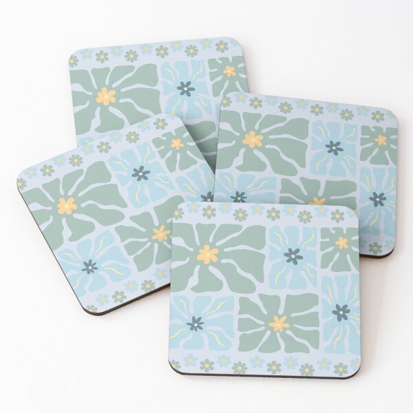 Item preview, Boho floral quads (blue) designed and sold by 247DesignStudio.