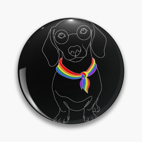 Item preview, Minimalist Dachshund with Glasses & Pride Bandana designed and sold by TrueColorAr.