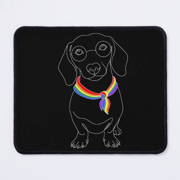 Item preview, Minimalist Dachshund with Glasses & Pride Bandana designed and sold by TrueColorAr.