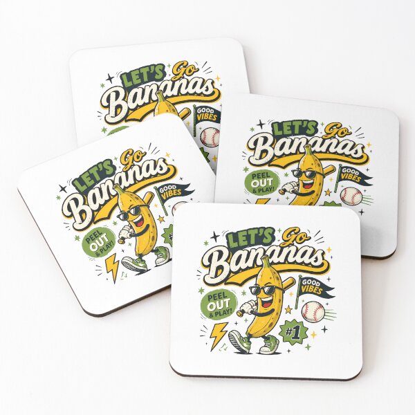 Item preview, LET'S Go Bananas Baseball Fun Vibes Retro designed and sold by MichaelWa20982.