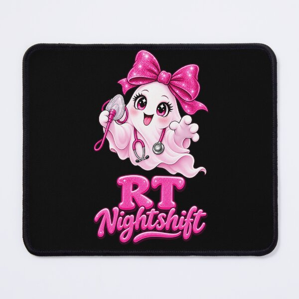 Item preview, RT Nightshift Ghost – Pink Glitter Respiratory Therapist Halloween designed and sold by ClinicalHubs.