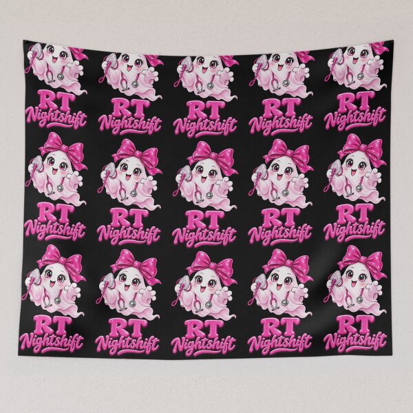 Item preview, RT Nightshift Ghost – Pink Glitter Respiratory Therapist Halloween designed and sold by ClinicalHubs.