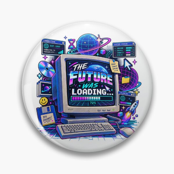 Item preview, The Future Was Loading – 90s Retro Futuristic Computer Nostalgia T-Shirt designed and sold by QueenStore-USA.