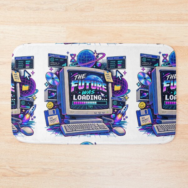 Item preview, The Future Was Loading – 90s Retro Futuristic Computer Nostalgia T-Shirt designed and sold by QueenStore-USA.