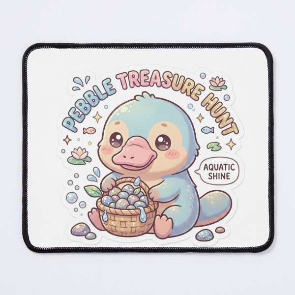 Item preview, Platypus – Kawaii "Pebble Treasure Hunt" Sticker designed and sold by Chipkooo.