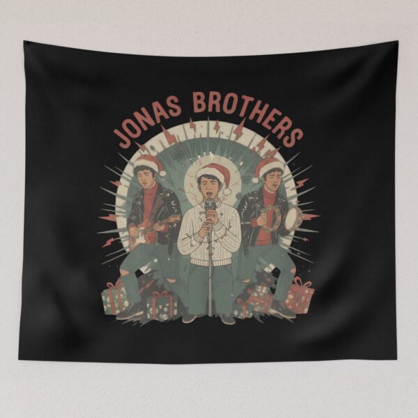 Item preview, Retro Jonas Brothers Christmas Holiday Fan designed and sold by BornaBhatia.