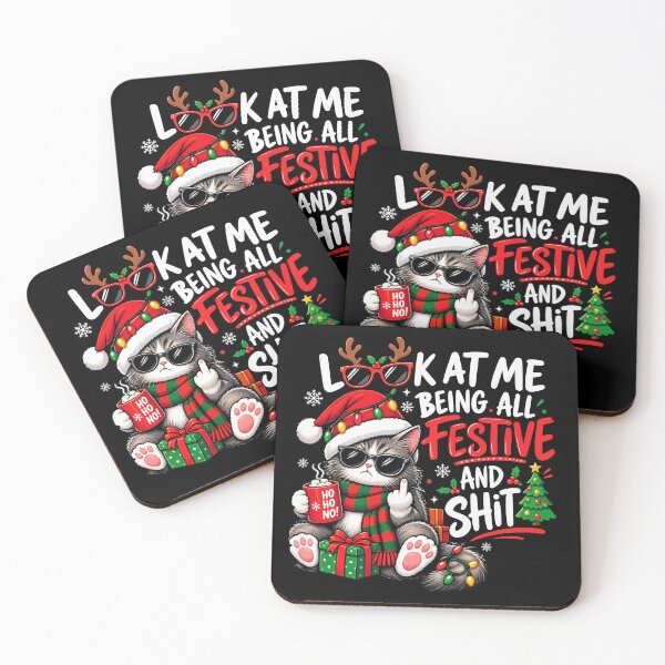 Item preview, Look at Me Being All Festive Funny Christmas Cat designed and sold by mraihan.