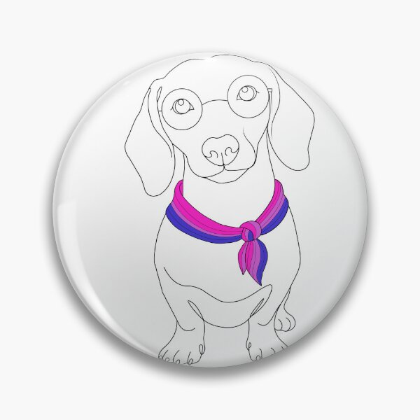 Item preview, Minimalist Dachshund with Glasses & Bisexual Bandana designed and sold by TrueColorAr.