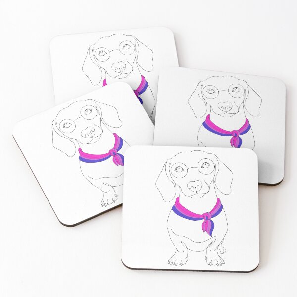 Item preview, Minimalist Dachshund with Glasses & Bisexual Bandana designed and sold by TrueColorAr.