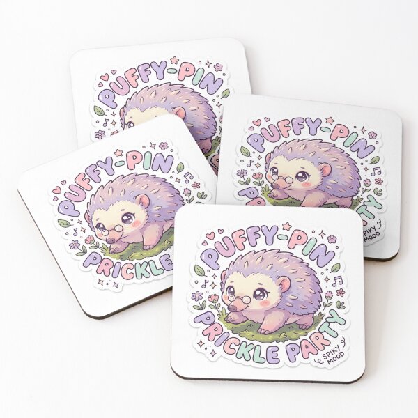 Item preview, Hedgehog – Kawaii "Puffy-Pin Prickle Party" Sticker designed and sold by Chipkooo.