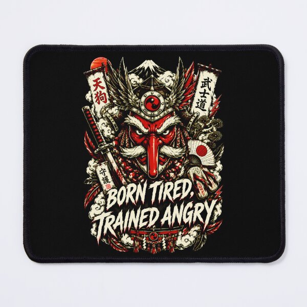 Item preview, Born Tired Tengu Warrior Mask Metal Shirt Art designed and sold by Tong4130.