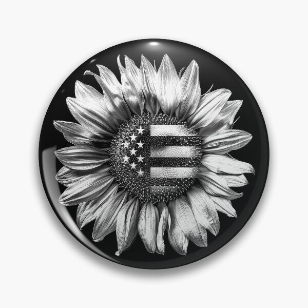 Item preview, Equality Sunflower with Stars Black and White Inclusive Floral Art Design designed and sold by inkoutninja.