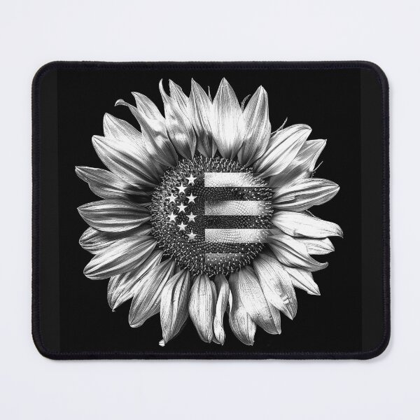 Item preview, Equality Sunflower with Stars Black and White Inclusive Floral Art Design designed and sold by inkoutninja.