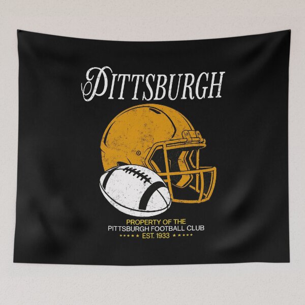 Item preview, Pittsburgh Retro Football Helmet Fan designed and sold by BelleCamon89.