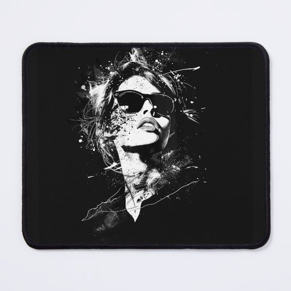 Item preview, Woman in Sunglasses Black and White Grunge Splatter Fashion Art Design designed and sold by inkoutninja.