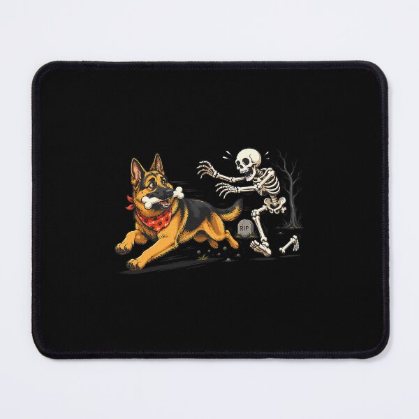 Item preview, German Shepherd Steals Skeleton's Bone Halloween designed and sold by nryum.