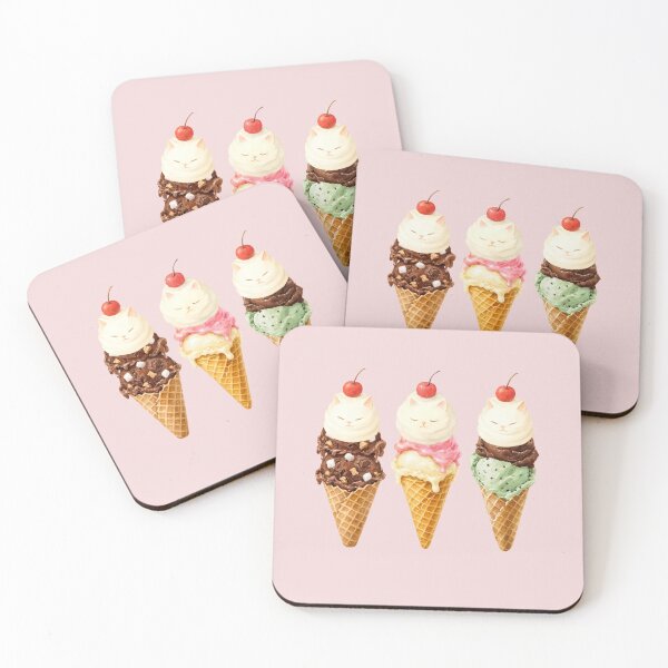 Item preview, Ice cream with whipcream cat funny meme chocolate strawberry mint  designed and sold by QuicksandCase.
