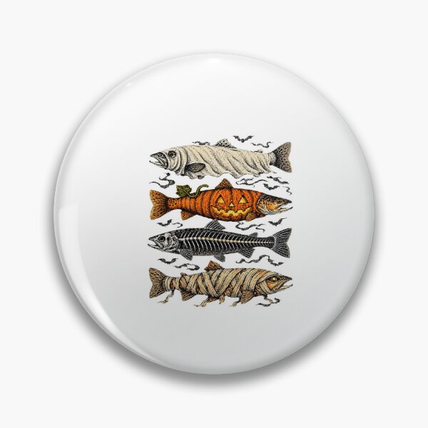 Item preview, Halloween Trout Fish Ghost Pumpkin Skeleton Mummy designed and sold by ImeldaSparks.