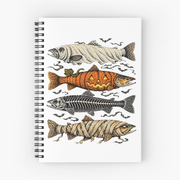 Item preview, Halloween Trout Fish Ghost Pumpkin Skeleton Mummy designed and sold by ImeldaSparks.