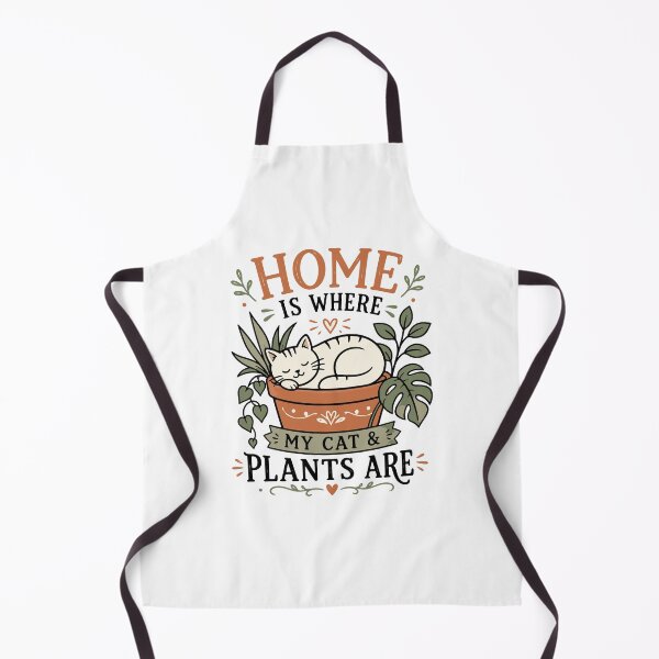 Item preview, Home Is Where My Cat And Plants Are Aesthetic Typography designed and sold by RAS-77.