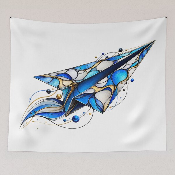 Item preview, Blue Abstract Paper Airplane designed and sold by Prime_1.