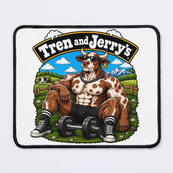 Item preview, Tren and Jerry's Muscle Bull - Funny Gym Bro Design designed and sold by Bearded-Viking.