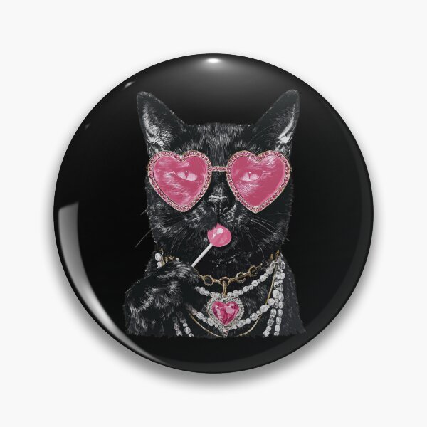 Item preview, Glamorous Cat with Heart Sunglasses Boujee Lollipop designed and sold by nryum.